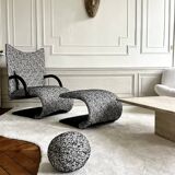 Armchair set and footrest vintage design line Roset Zen