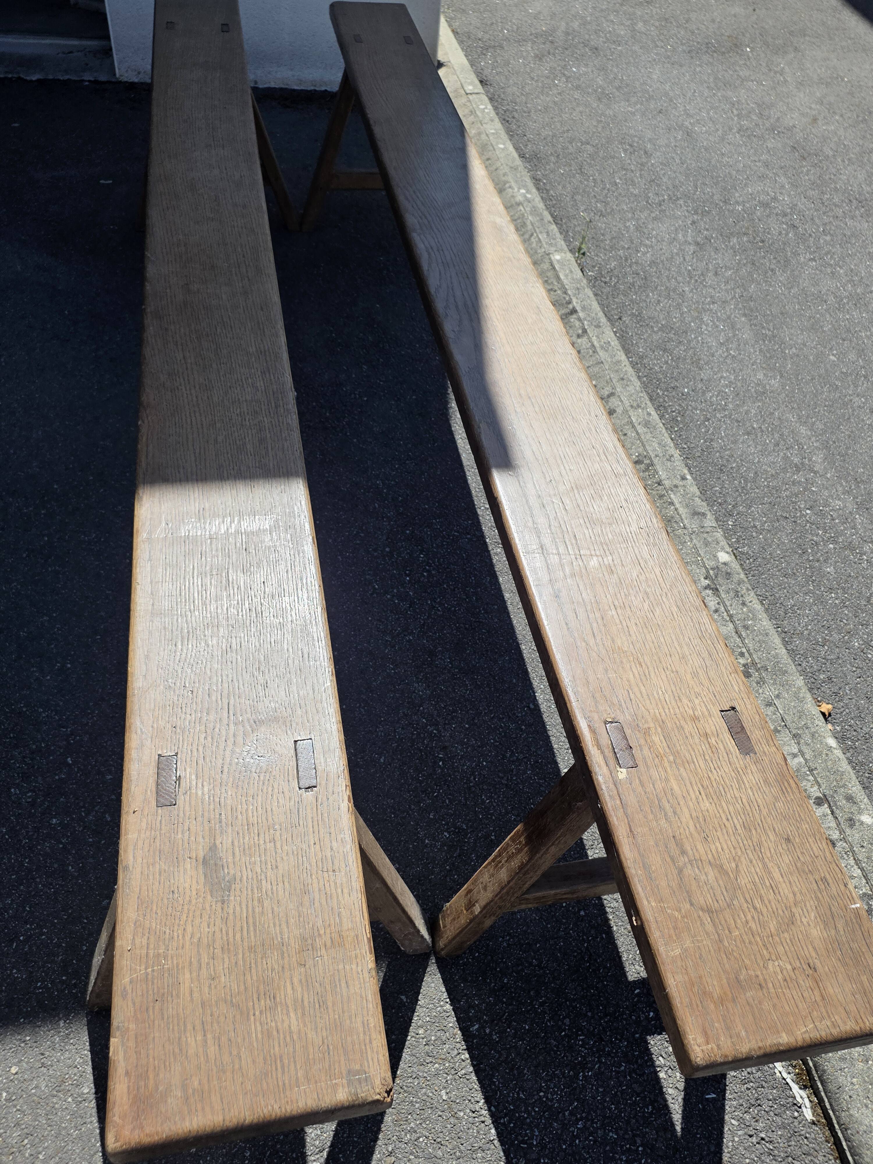 2 bancs en chêne