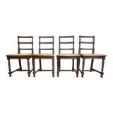 4 Louis XIII style caned chairs