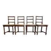 4 chaises cannées de style Louis XIII