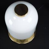 Pair of 1980s Italian Murano Lattimo Glass Mushroom Bedside Lamps