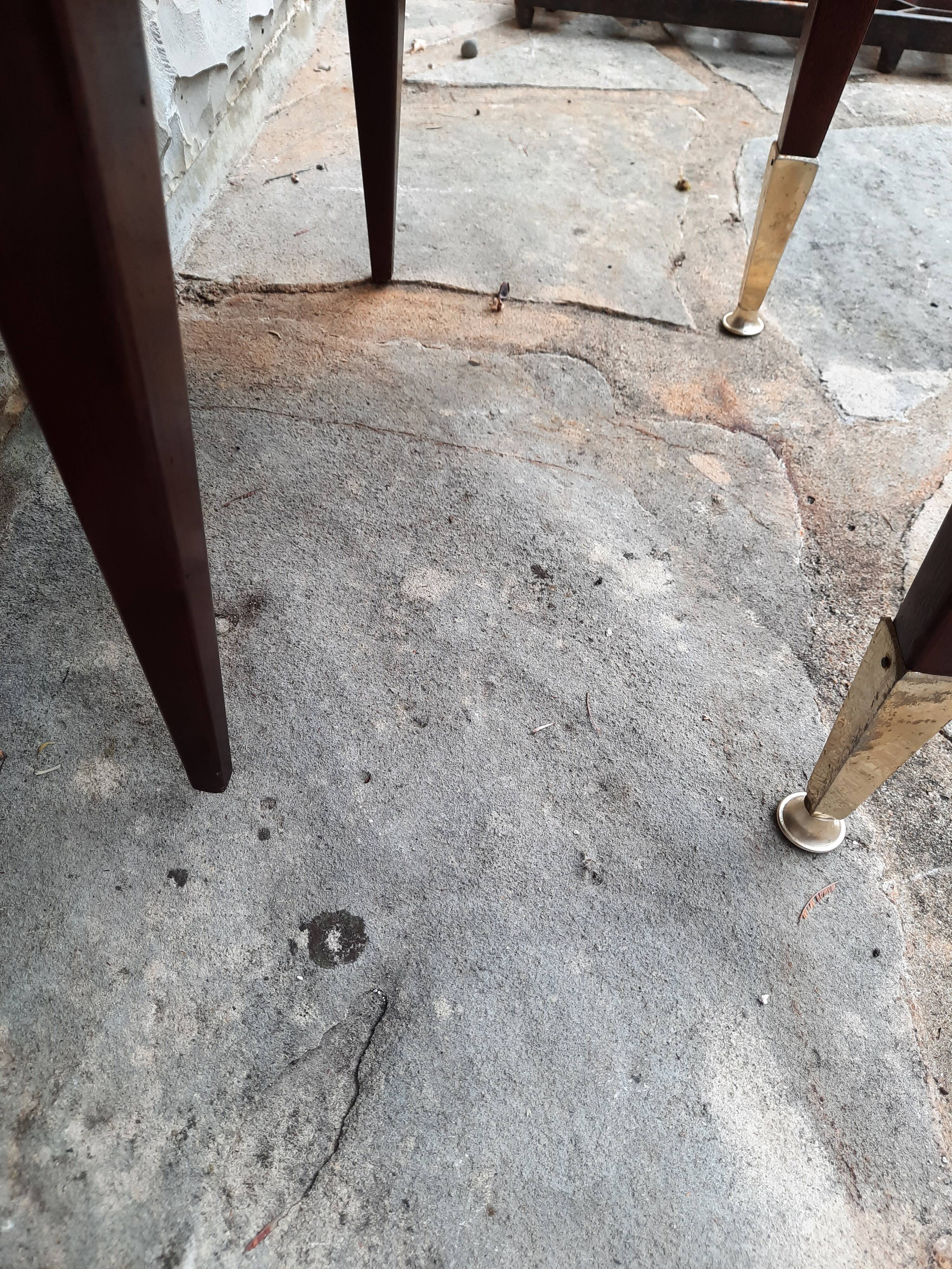 Vintage bedside table veneer wood varnish