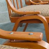Set of 4 fabric chairs by Ton Bystrice 1960
