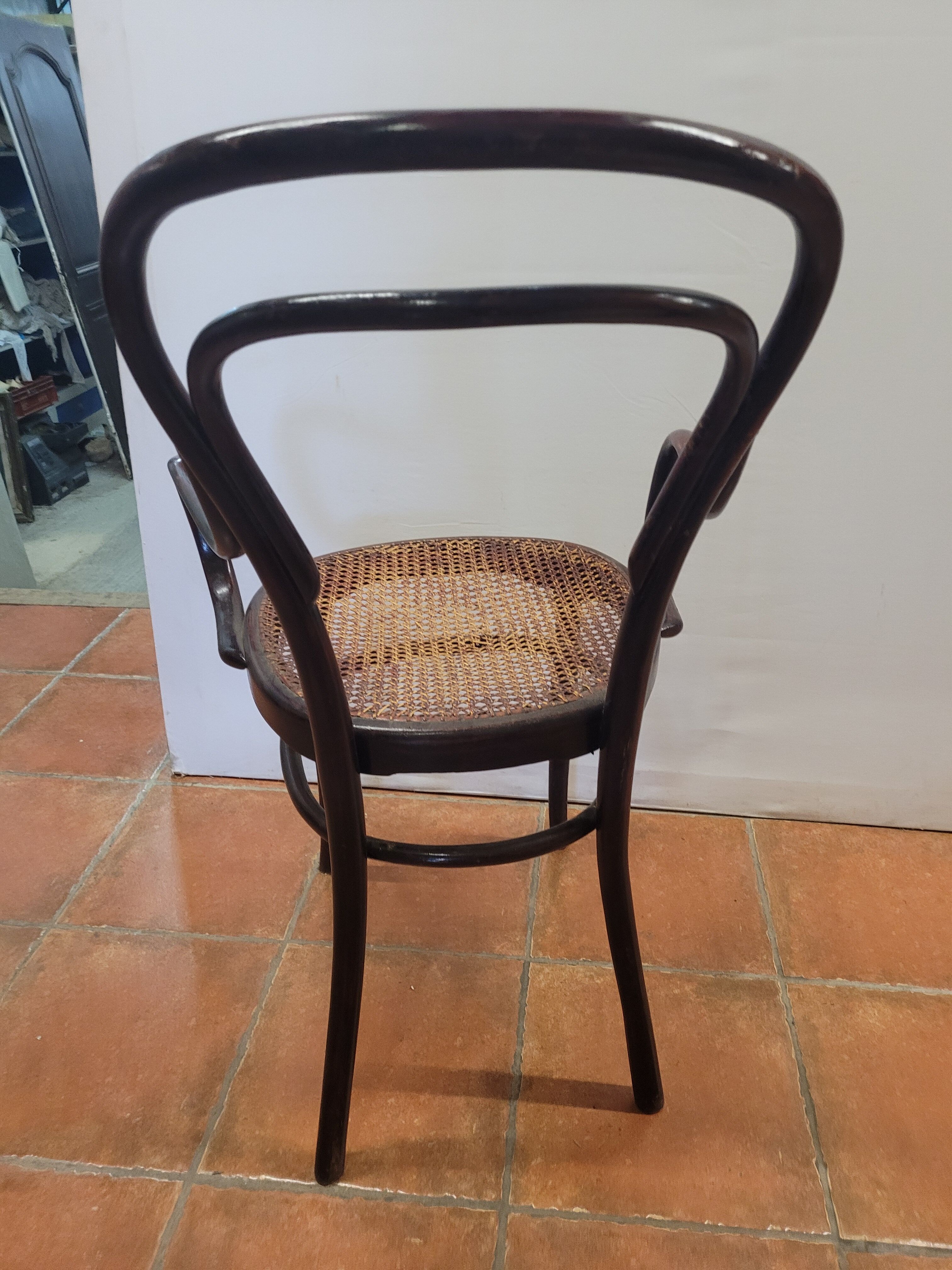 Hoffman bistro armchair in curved wood