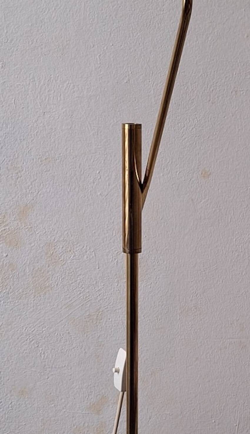 Mid century 360 deg. swing and height adjustable brass floor lamp, 1950s