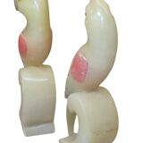 Alabaster Parrot Bookends, 1930s