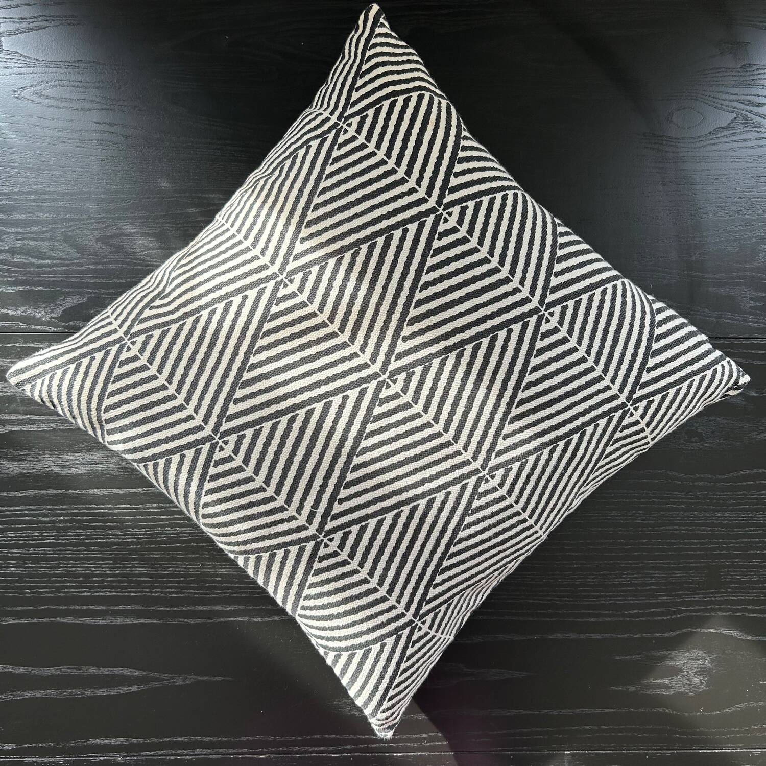 Black and white graphic cushion
