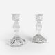 Pair of molded glass candle holders