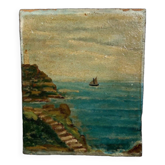 Peinture marine bord de mer Bretagne