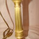 Bronze and brass candlestick, "Restoration" style, electrified as a lamp base.