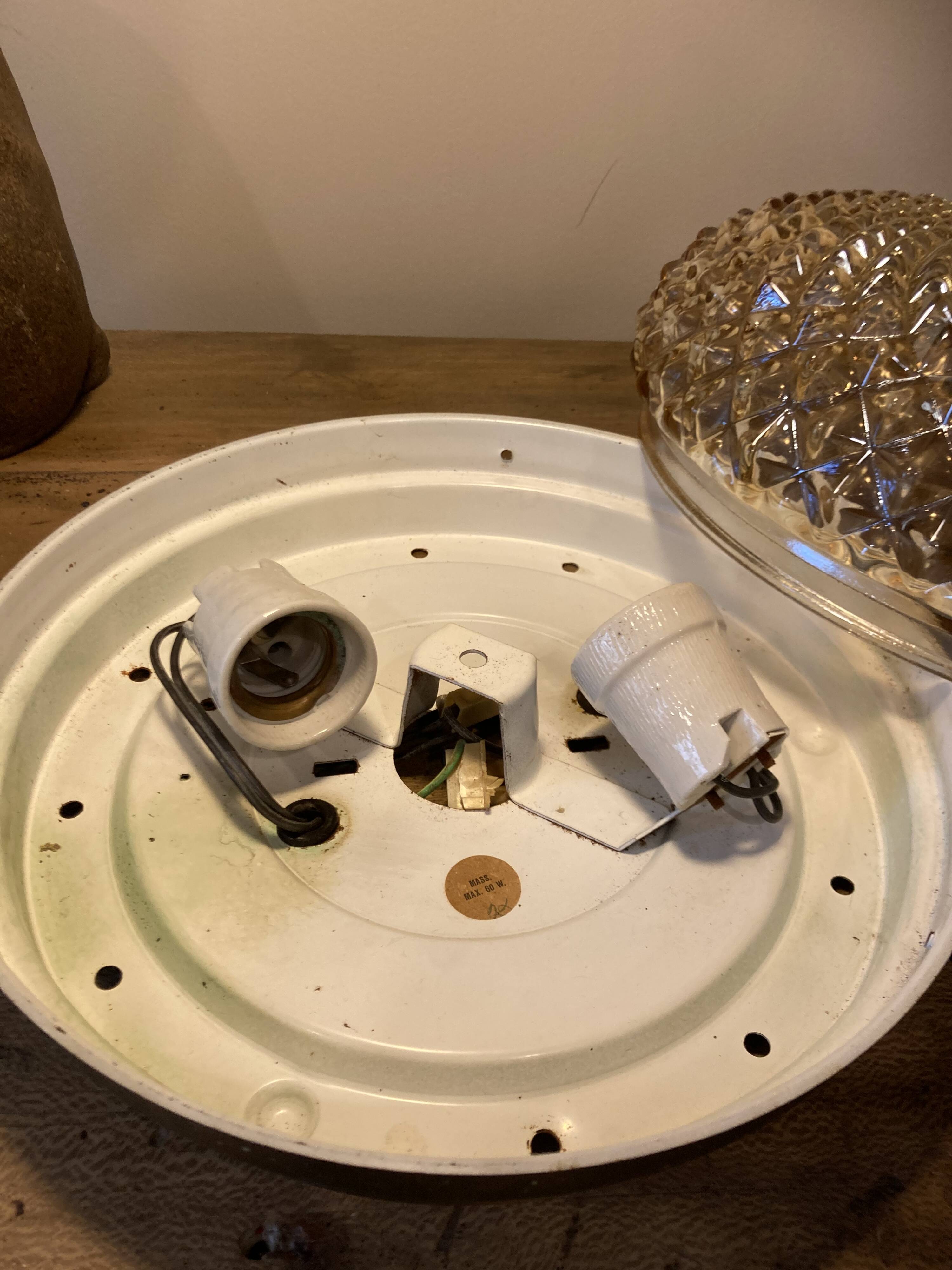 Superb wall light, glass ceiling light, vintage