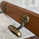 Oak and brass wall hook