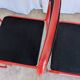 Set of 4 1970s Red & Black Metal Chair: Space Age Stackable Dining Chair