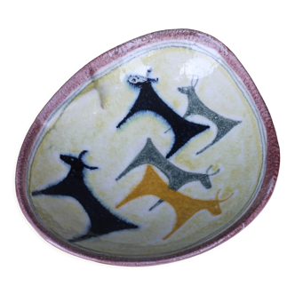 Ceramic Dish by Guido Gambone for De Bijenkorf, 1950s