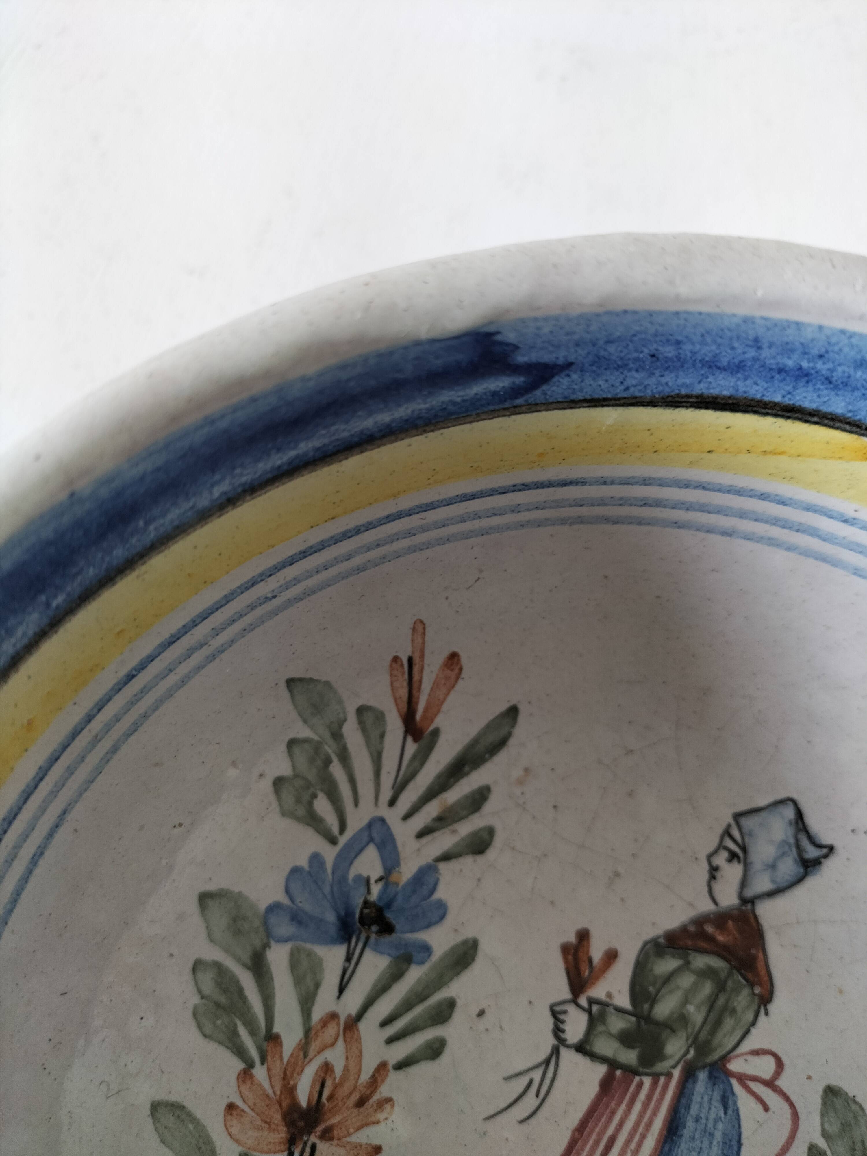 Hand-painted Breton bowl, 1920s