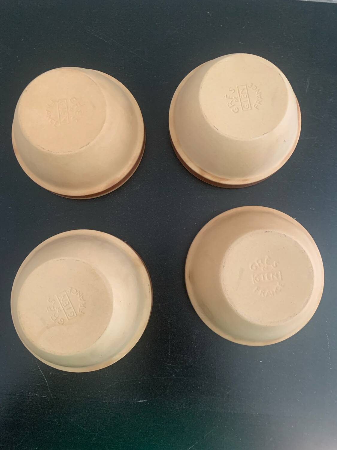 Set of 4 stoneware bowls Gien France