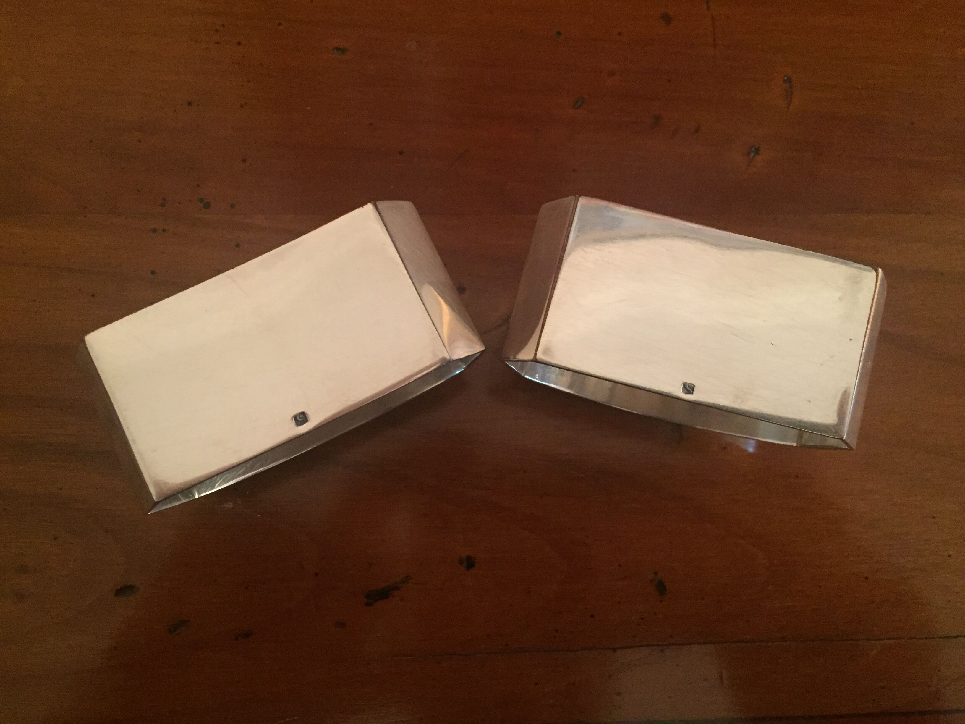 2 Old silver towel rounds