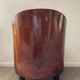 Fauteuil bergère Art Déco en loupe d’orme et velours