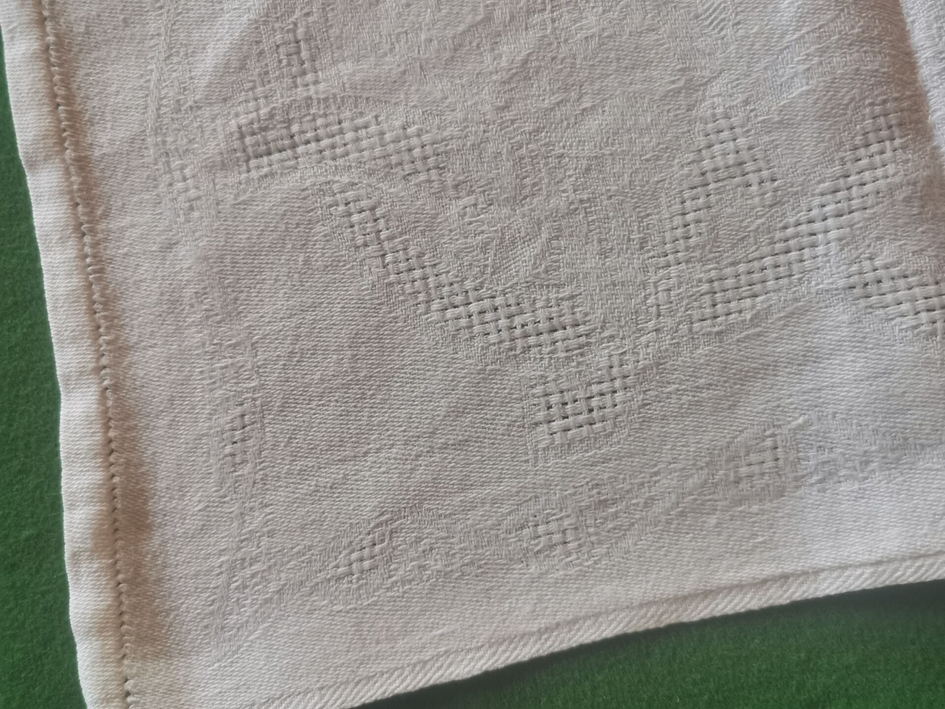 10 old damask monogrammed napkins