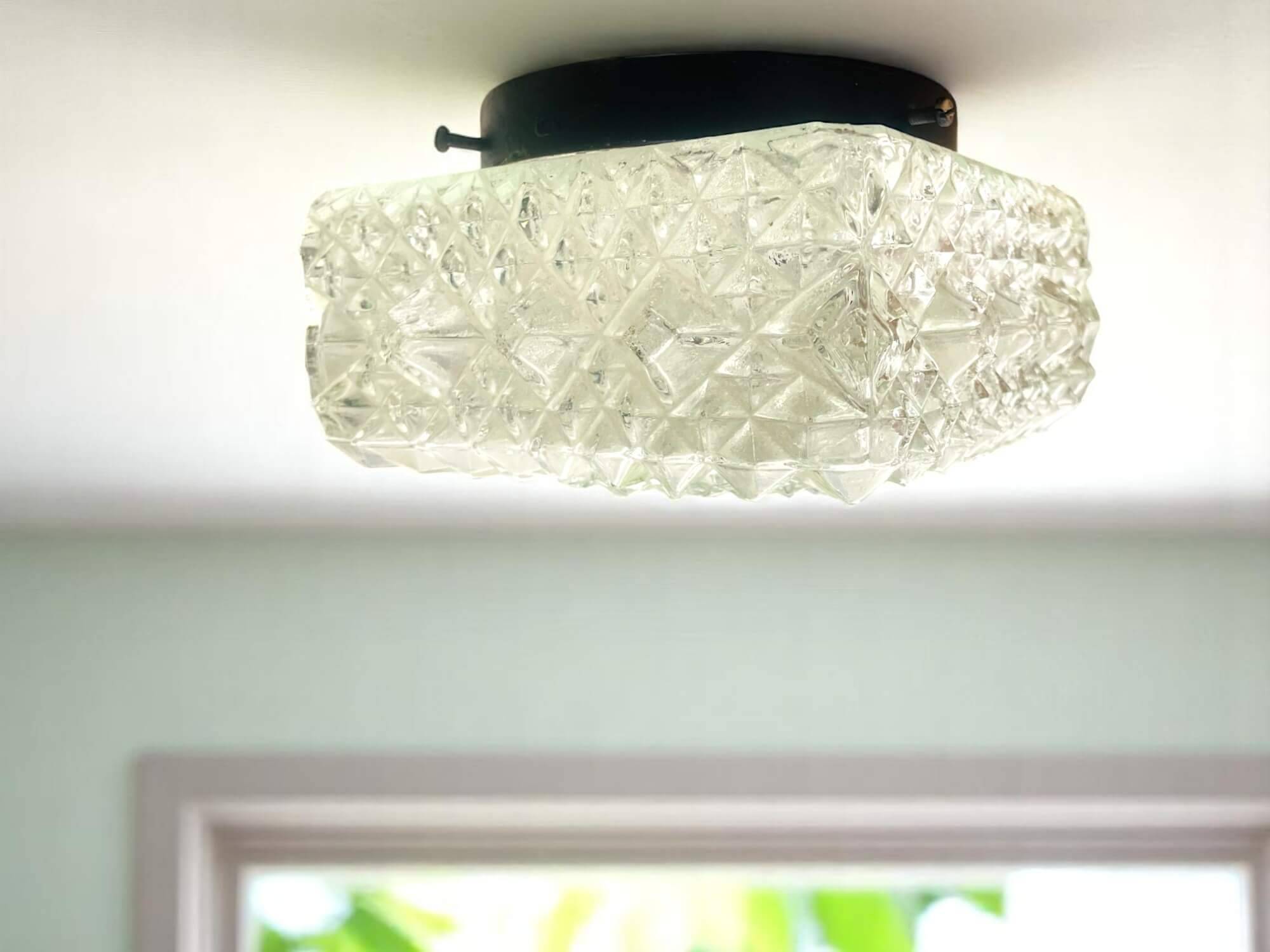 Glass flush mount ceiling or wall light