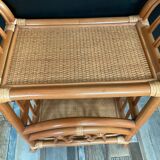 Vintage rattan side table from the 70s