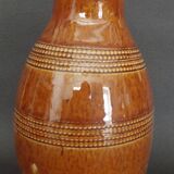 Mid-20th century brown glazed stoneware wine pitcher