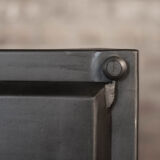 Industrial storage cabinet with 2 brushed steel swing doors, circa 1950