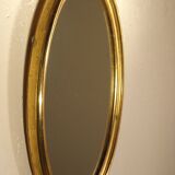 Oval gilded wood mirror 45 x 34