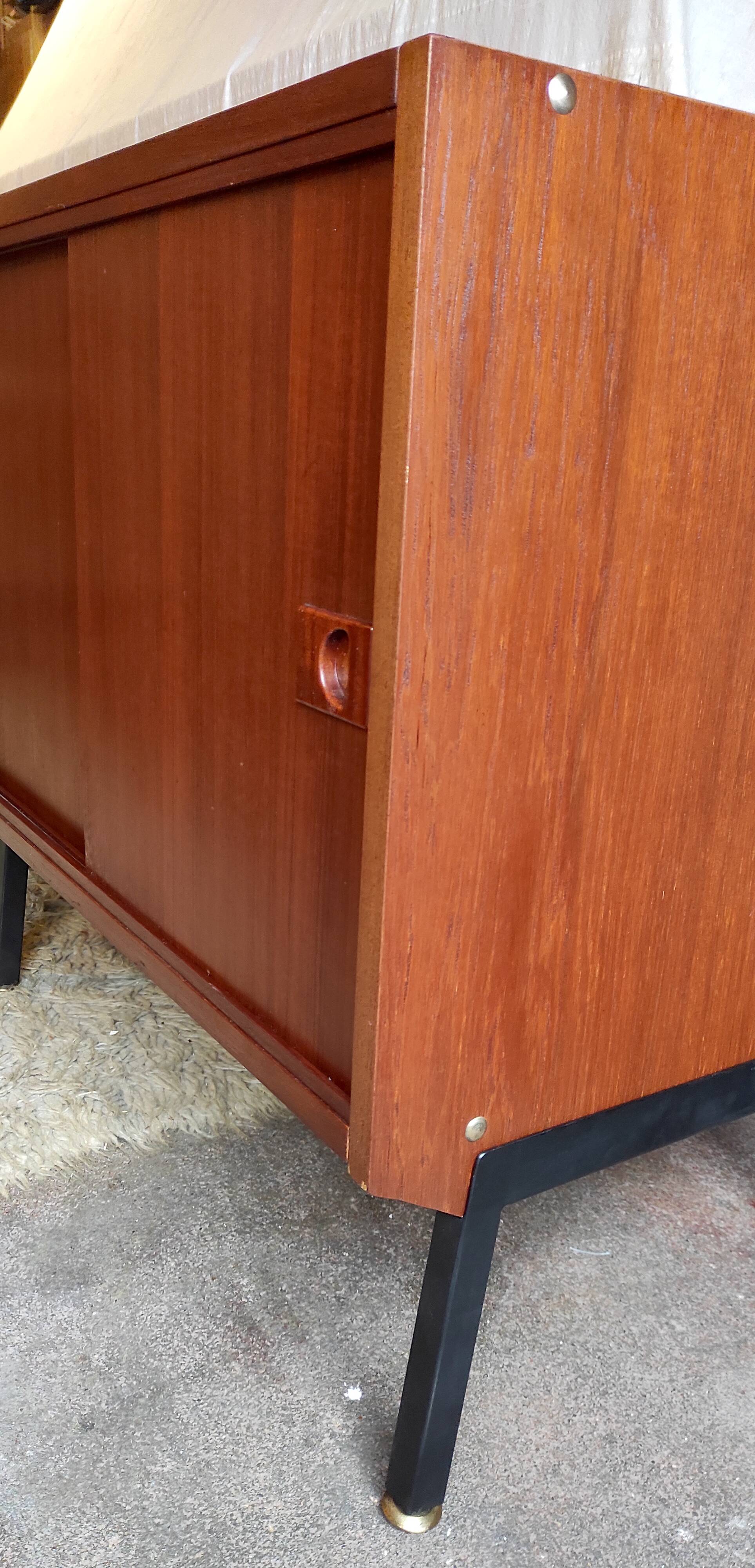 Enfilade moderniste en teck par René-Jean Caillette - années 50/60