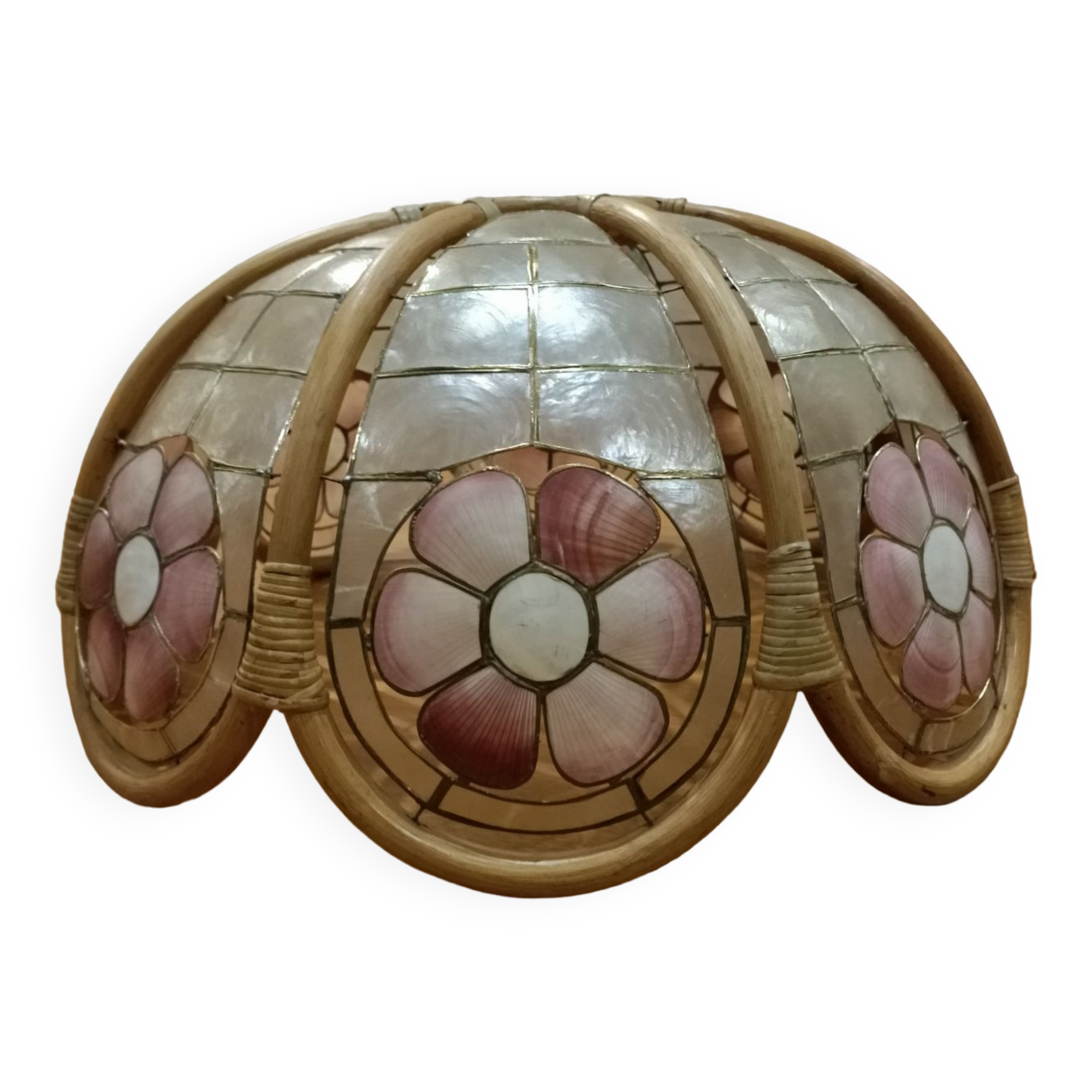 Suspension nacre et bambou