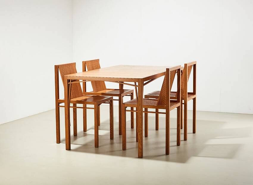 Rare 1st Edition 'Latjes' Dining Set by Ruud Jan Kokke Netherlands 1986