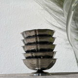 5 stainless steel cups 1970