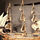 Wooden boat model the 70s Victory