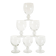 Set of 6 large wine glasses with intricately carved stems, in engraved crystal, Art Nouveau