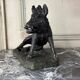 Il Porcelino d’après Pietro Tacca, sculpture en marbre vert serpentine, Italie XIXème siècle