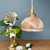 Vintage pearly glass lampshade pendant light