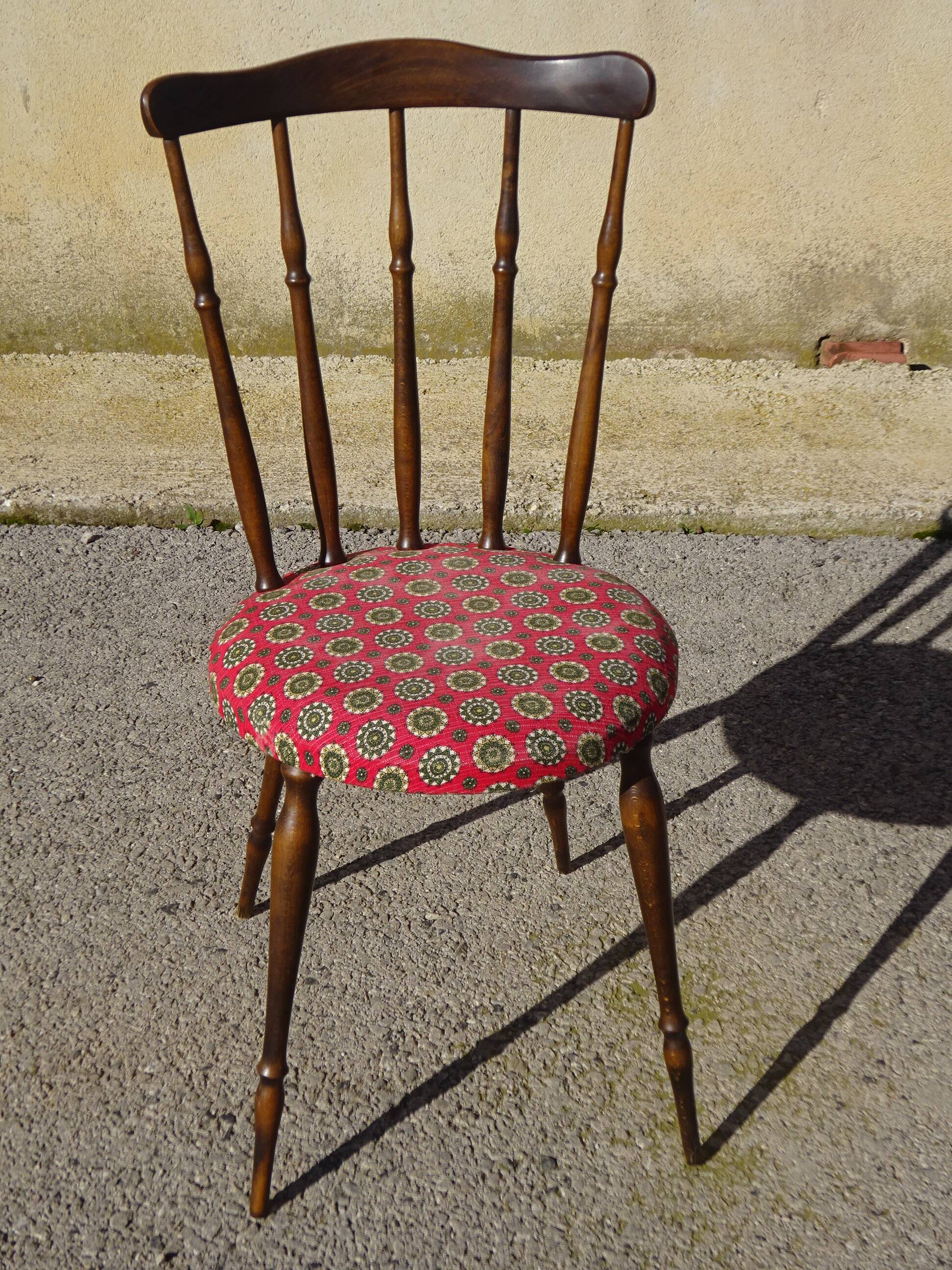 Chaises vintage, pieds compas, les 2