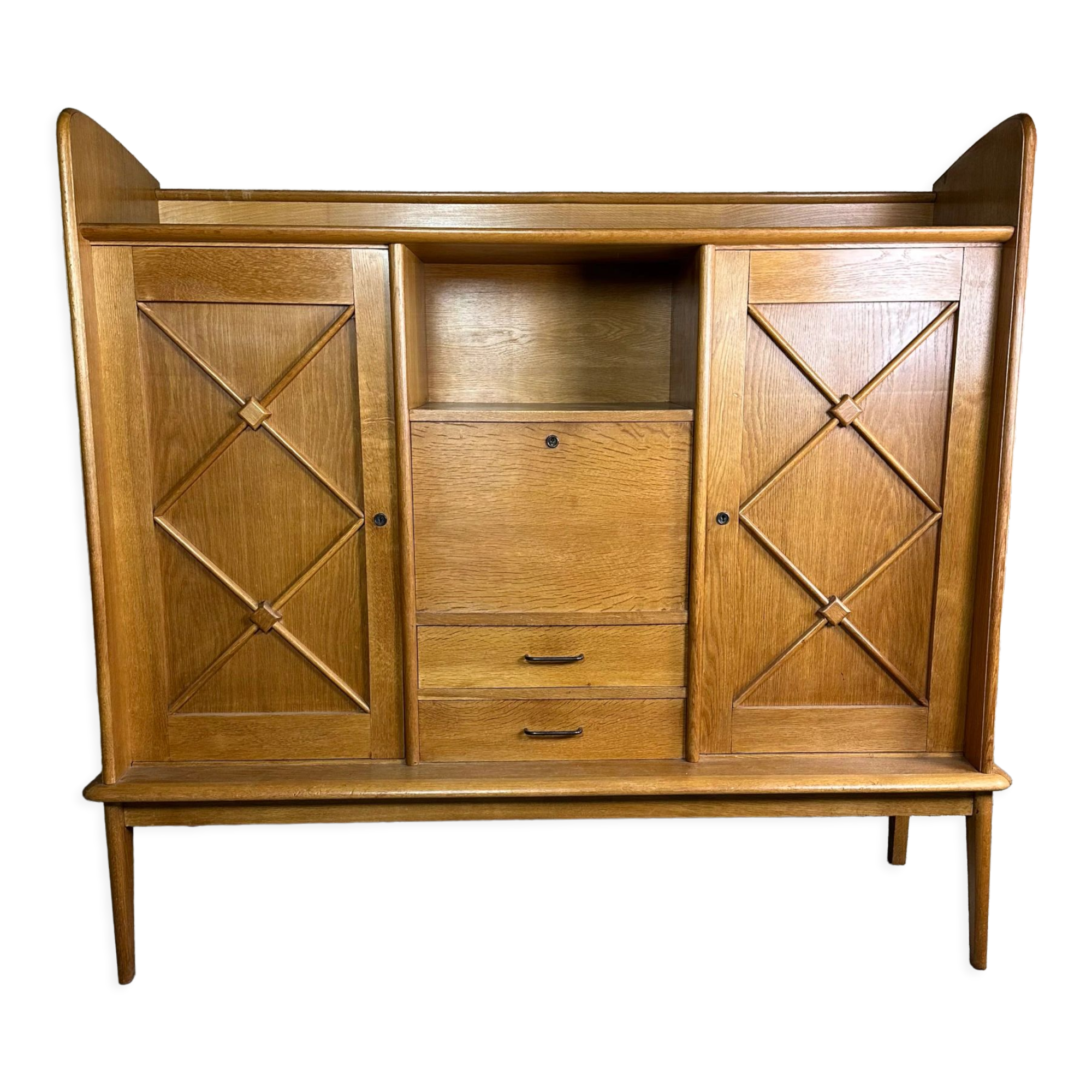 Vintage 1950 oak storage unit / secretary