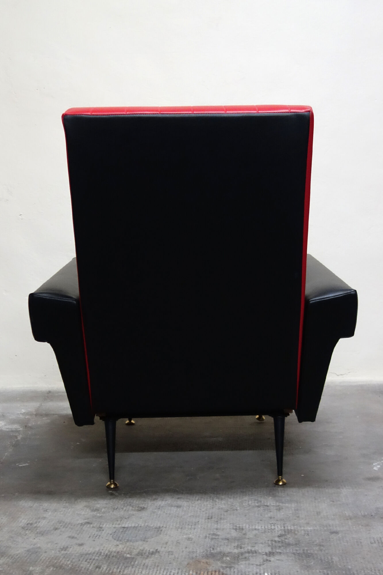 Vintage armchair Rockabilly rare reclining version with ashtray