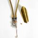 Mid Century unused brass wall lamp with double shade by Cosack Leuchten