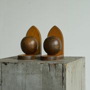 Art Deco wooden bookends from the 1930s.