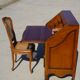 Secretary in solid cherry wood in Louis XV style.