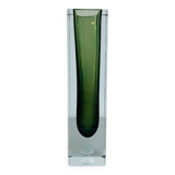 Sommerso Murano green vase 25 cm, soliflore, vintage