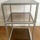 Aluminium and smoked glass side table - 70s