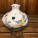Old moustiers flower stick vase vintage painted white ceramic
