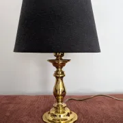 Brass lamp with black fabric shade