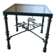 Square metal coffee table and glass top