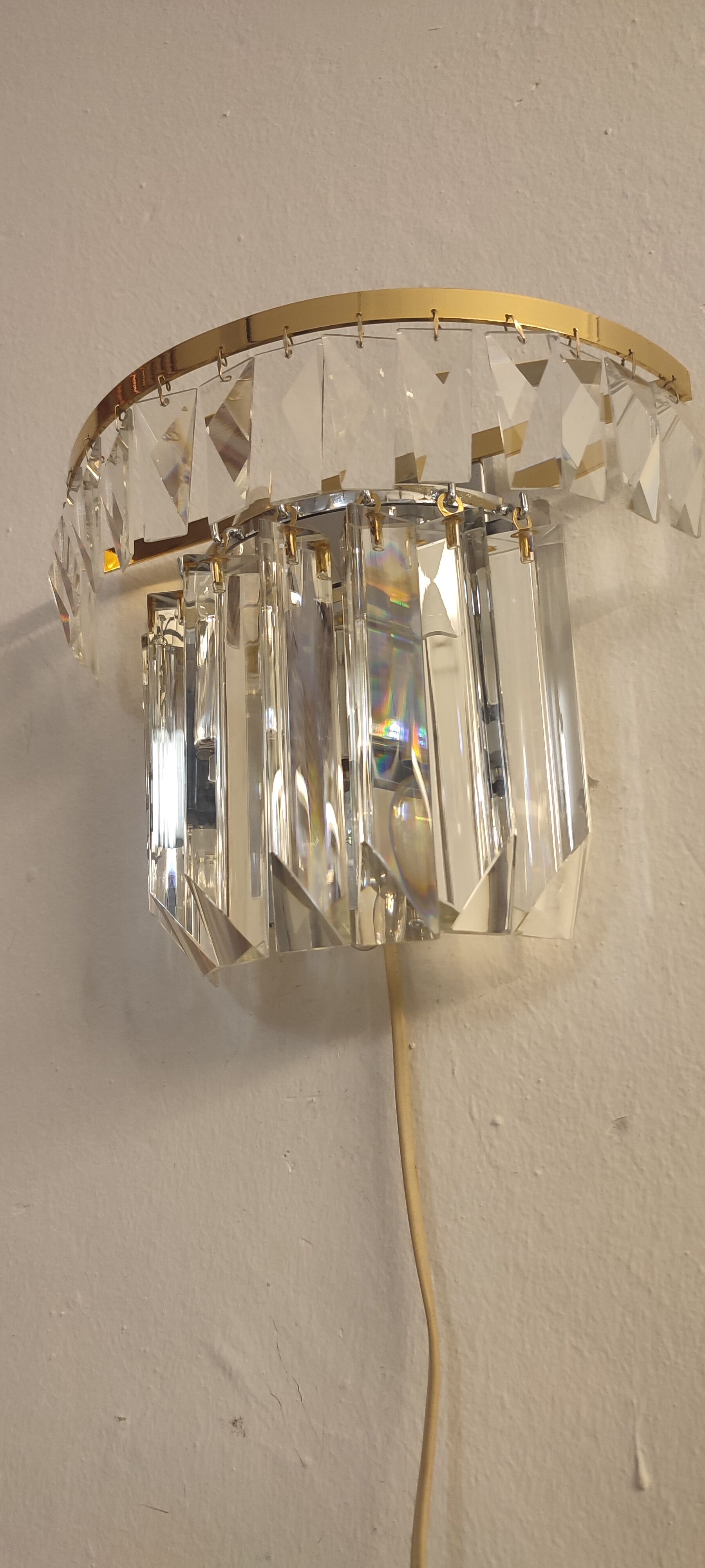 Glass wall lamp. Italy, 1950s