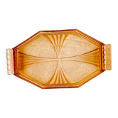 Plateau verre rose art deco
