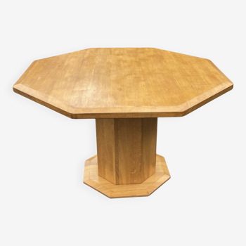 Table à manger vintage octogonale design en bois des années 1970
